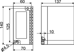 Outside and linkage dimensions of the relay RDC-01