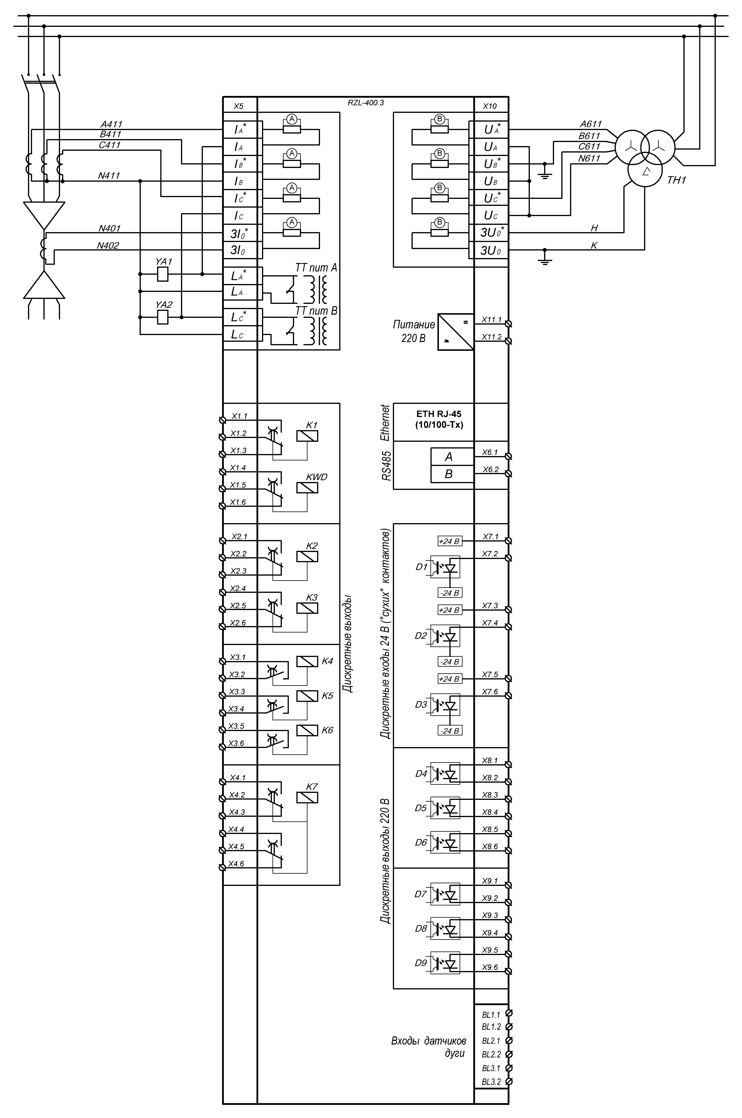 Схема підключення RZL-400
