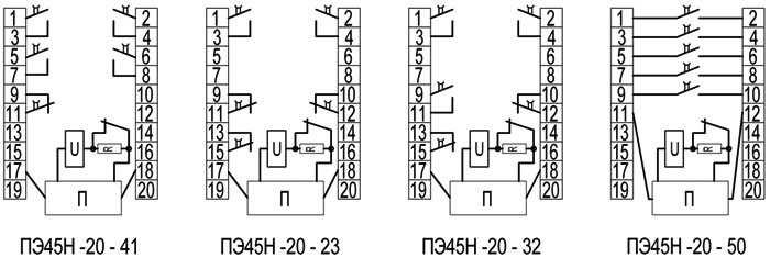 ПЕ45Н - схеми підключення