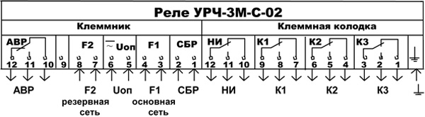 Схема подключения реле УРЧ-ЗМ-С-02